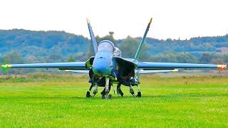 STUNNING AMAZING HUGE RC F18 BLUE ANGELS SCALE MODEL TWIN TURBINE JET FLIGHT DEMONSTRATION [upl. by Coppock]