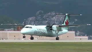 Air Canada Express Jazz Air DHC8311 Dash 8 approach and landing in Castlegar CYCG [upl. by Uhile]