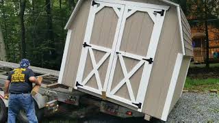 Amish Shed One man show Setup and delivery of a 8x8 Shed using shed trailerKramers Shed [upl. by Shelton]