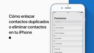 Cómo enlazar contactos duplicados o eliminar contactos en tu iPhone — Soporte técnico de Apple [upl. by Inasah]