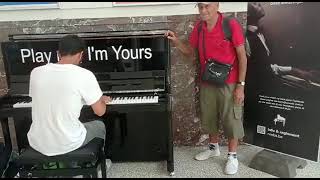 Stromae Lenfer Piano Cover At Ostend Station [upl. by Lazes675]