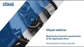 Understanding the financial requirements for Ofqual recognition Webinar [upl. by Schellens]