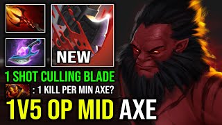 How to Solo Mid Axe 1 Shot Chop Down with 1v5 New Meta Arcane Blink  Dagon Tank Carry Dota 2 [upl. by Risan]