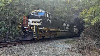 Norfolk Southern 168 exiting tunnel 25 in Oakdale Tennessee on 101324 [upl. by Peter]