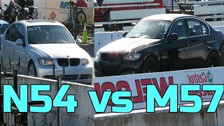 BMW 335i N54 vs BMW M57 335d [upl. by Pennie]