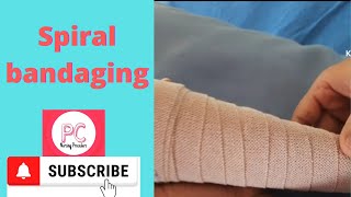 spiral bandaging by PC nursing procedure [upl. by Ecreip]