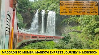 10104 Mandovi Express Full Journey Goa To Mumbai In Monsoon  Food Queen Of Indian Railways [upl. by Julienne]