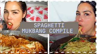 REQUESTED VIDEO  SPAGHETTI COMPILE MUKBANG ASMR  VERONICA WANG [upl. by Kevyn]