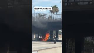 Vehicle fire underneath bridge in Inglewood California [upl. by Miko]