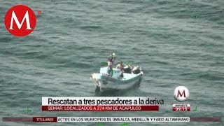 Rescatan a tres pescadores a la deriva en Acapulco [upl. by Ayanet981]