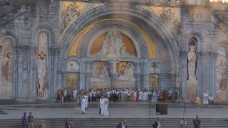 Procession Mariale aux flambeaux at the Sanctuaire de Lourdes  18 July 2024 [upl. by Merrile]