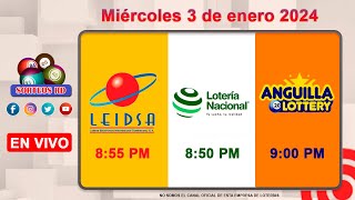 Lotería Nacional LEIDSA y Anguilla Lottery en Vivo 📺│Miércoles 3 de enero 2024  855 PM [upl. by Garzon]