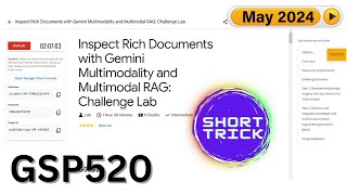 Inspect Rich Documents with Gemini Multimodality and Multimodal RAG Challenge Lab GSP520 qwiklabs [upl. by Leinahtan481]