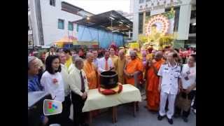 A colourful Wesak Day float procession in Penang [upl. by Easlehc717]