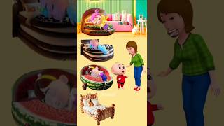 The Baby is sleeping on a chocolate bed😨  shorts ytshorts funny cocomelon cartoon [upl. by Annaeerb]