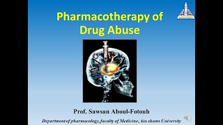 Pharmacotherapy of Drug Abuse or Addiction Intoxication and Withdrawal Syndrome Full Lecture [upl. by Zawde]