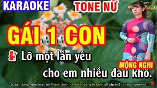 Karaoke Gái Một Con  Mộng Nghi  Karaoke Thanh Danh [upl. by Halimak757]