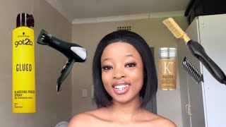 Simple and easy hair installation frontal closure hot comb [upl. by Nosna]