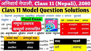 Class 11 Compulsory Nepali 2080 Model Question Solution  NEB Grade 11 Nepali with Solution [upl. by Gertrud]