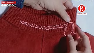 Turtleneck sweater to low neck Full Video Tutorial  BILOCHPURATIPS 2 [upl. by Sancha801]