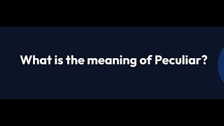 Peculiar meaning in Hindi  Peculiar meaning  Peculiar meaning in English  Peculiar hindi [upl. by Paloma]