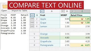 Compare text with delimiters online [upl. by Meeker87]