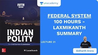 L21 Federal System  100 Hours  Laxmikanth Summary  UPSC CSEIAS 2020  Sidharth Arora [upl. by Enneirb38]