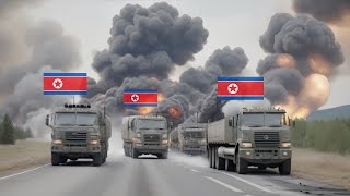 Just Happened Brutal Ambush Against 12 Russian Trucks Carrying North Korean Troops in Kursk [upl. by Adda]