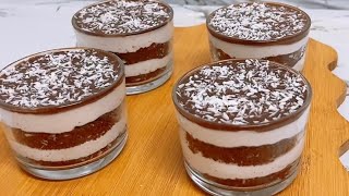 اكواب الباونتي بالطعم الاصلي طعم خطير ياخد العقل😍😍 bounty dessert cups 😍😍 [upl. by Ahsratal]