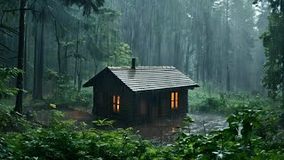 Goodbye Insomnia With Heavy RAIN Sound  Rain Sounds On Old Roof In Foggy Forest At Night ASMR [upl. by Schlesinger]