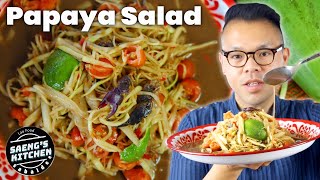 Lao Papaya Salad  Thum Mak Hoong  ຕຳຫມາກຫຸ່ງ  Lao Food at Saeng’s Kitchen [upl. by Diarmid]