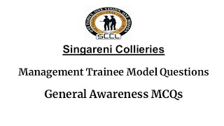 Singareni Collieries Management Trainee Model Questions  General Awareness MCQs vidya [upl. by Cullie]