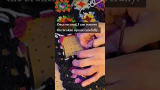 Crochet Repairs on a Blanket Granny Squares  How to fix crochet [upl. by Dru608]