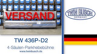 Versandvideo der TW 436PD2 Parkhebebühne von TWIN BUSCH® [upl. by Casia335]