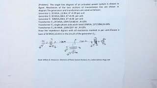 Power System Analysis PU Reactance Diagram [upl. by Aneres]