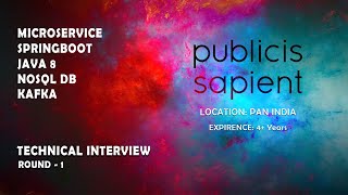 Publicis Sapient  Java microservice spring boot real time interview [upl. by Christine]