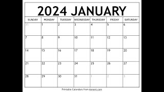 How to get free printable January 2024 calendar  Axnent [upl. by Acinna]