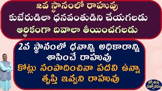 Rahu 2nd House Results  Rahu Dhana Yogas  Rahu Financial Problems  Family and Career Problems [upl. by Gawen]