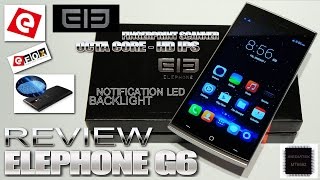 Elephone G6 REVIEW 5quot HD IPS 1280x720 MTK6592 Octacore 17GHz Android KitKat Fingerprint ID [upl. by Itsuj]