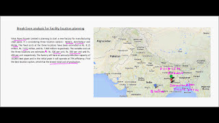 Facility location planning  Example 4  Break even analysis [upl. by Nadabas]