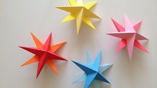 How to make Simple 3D Paper Stars Christmas DIY origami [upl. by Ulla]