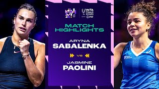 Aryna Sabalenka vs Jasmine Paolini   2024 WTA Finals Riyadh Group Stage  Match Highlights [upl. by Arvy150]