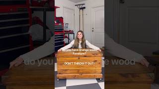 How to turn orange wood furniture into pottery barn lookalike Easy White wash tutorial diy [upl. by Naahsar181]