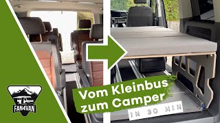 Vom Van zum Camper  Ausbau in 30 Minuten [upl. by Nannette740]