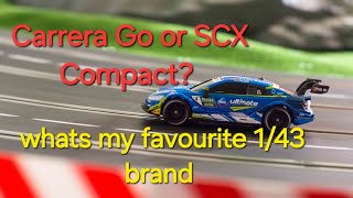 Carrera Go Vs SCX Compact slotcar slotcarracing slotcarsareback slotcars carreraslotcars 143 [upl. by Tobey294]