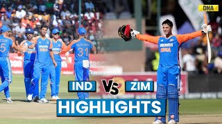 India Vs Zimbabwe Highlights 2nd T20 Abhishek Sharma Scores Hundred IND Beat ZIM By 100 Runs [upl. by Bauske]