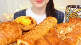 ASMR 【咀嚼音】DANISH PASTRY EGG TART ALMOND BAR デニッシュ・エッグタルト 페이스트리 먹방MukbangEating SoundsNo Talking [upl. by Esiole]