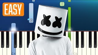 Marshmello  Here With Me ft CHRVCHES 100 EASY PIANO TUTORIAL [upl. by Negrom]