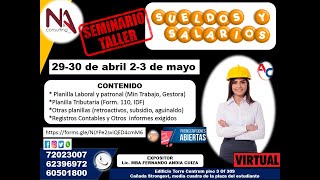 taller sueldos y salarios 2024 clase No 1 [upl. by Banwell]