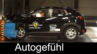 Allnew Mazda CX3 crash test EuroNCAP 4stars  Autogefühl [upl. by Namialus]